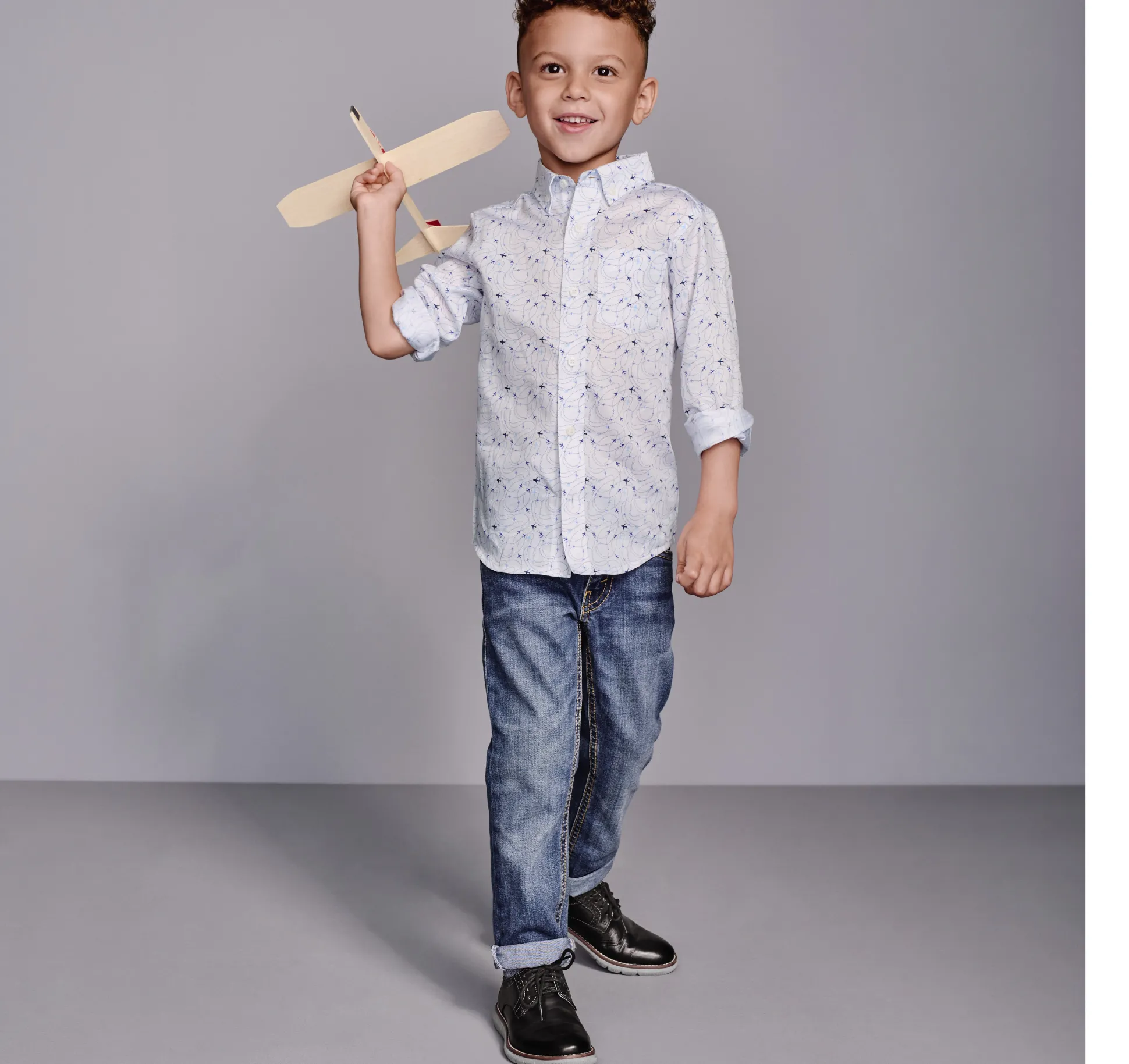 Boys Long-Sleeve Print Shirt