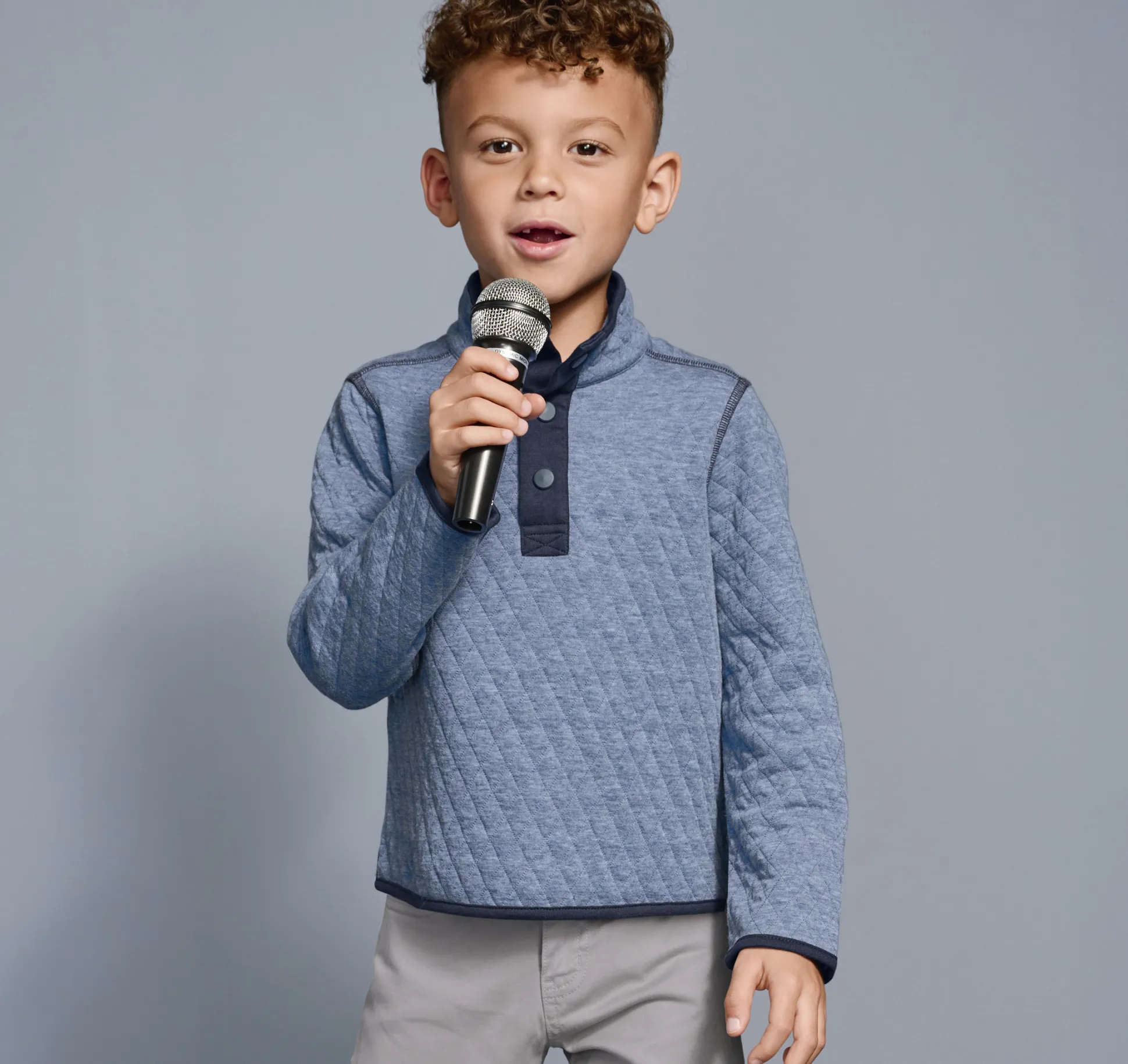 Boys Quilted Quarter Snap