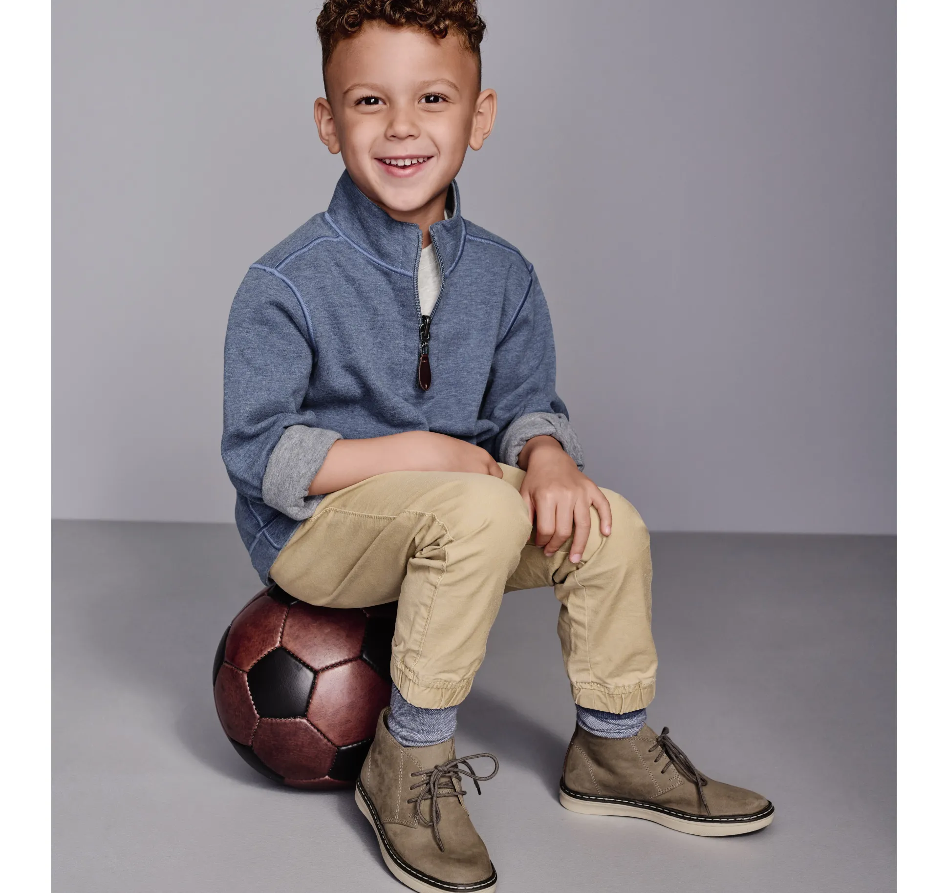 Boys Reversible Solid Quarter Zip