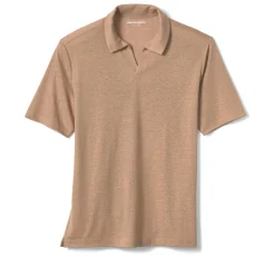 Linen-Blend V-Neck Polo