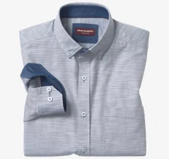 Long-Sleeve Twill Checked Shirt