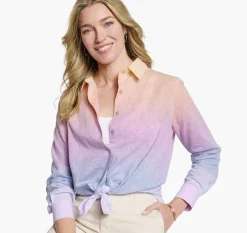 Ombre Button-Front Shirt