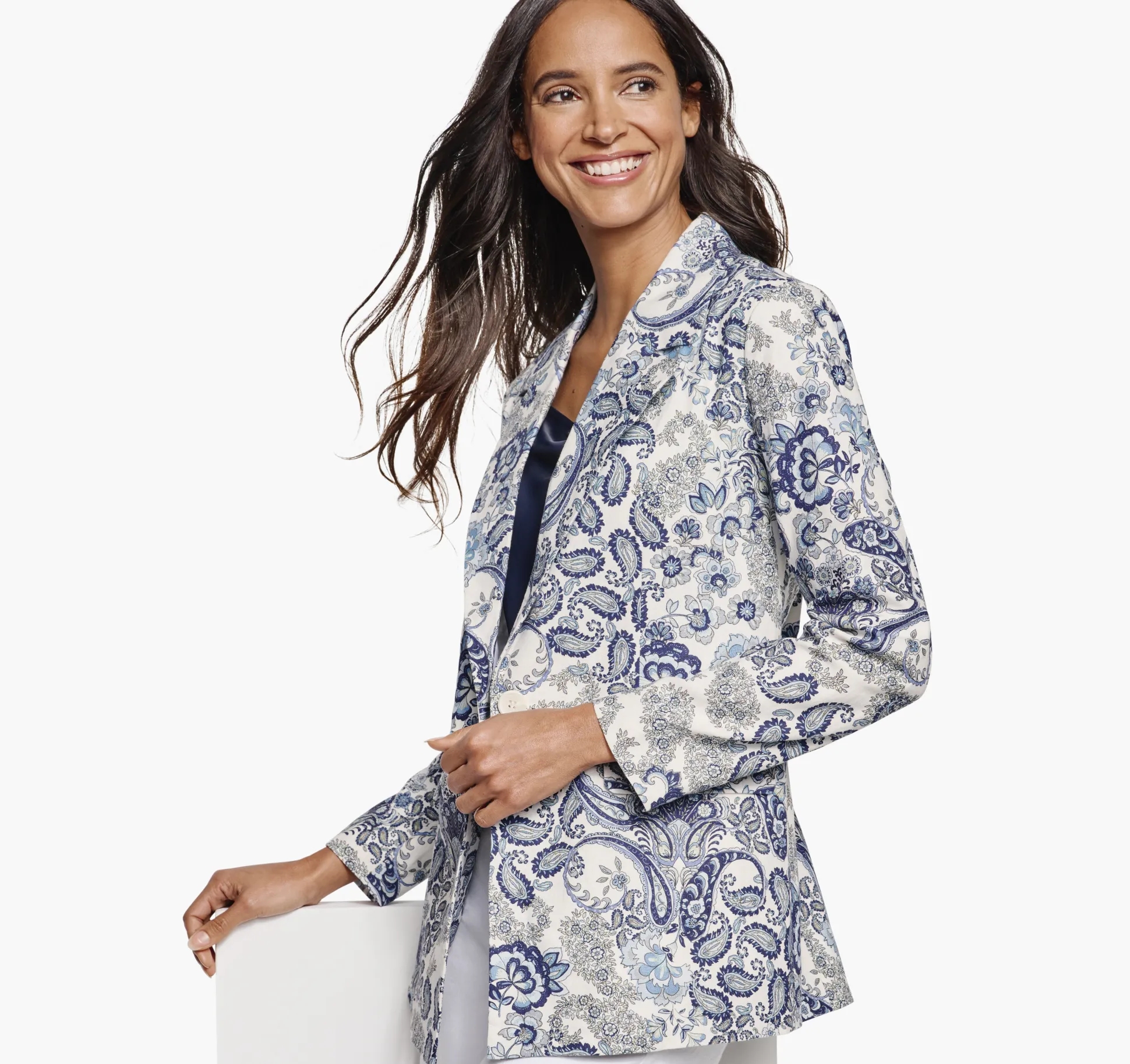 Paisley Printed Lined-Blend Blazer