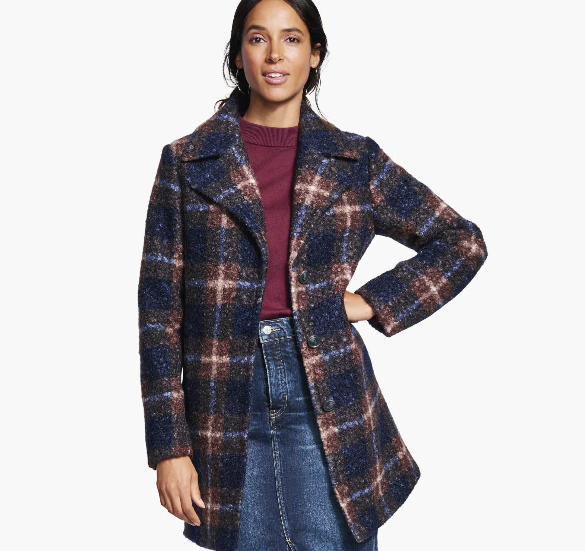 Plaid Teddy Coat