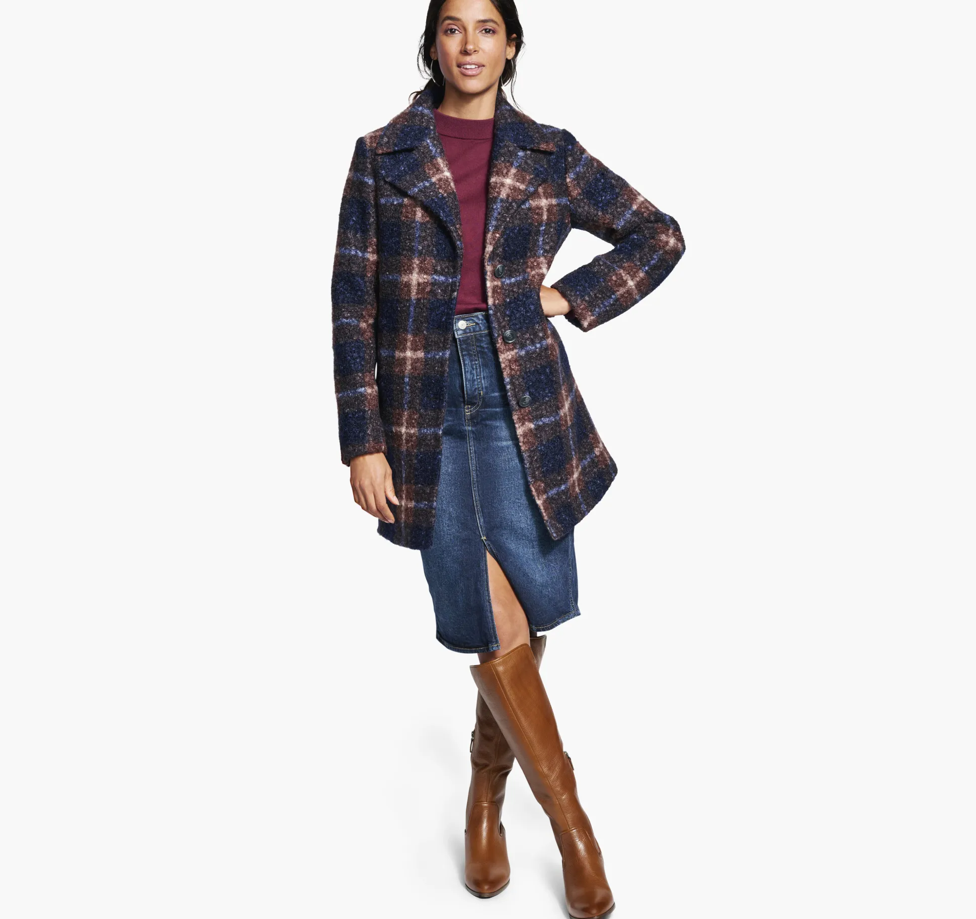 Plaid Teddy Coat