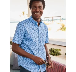 Printed Cotton Short-Sleeve Shirt