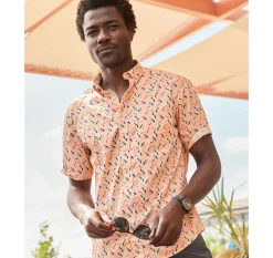 Printed Cotton Short-Sleeve Shirt