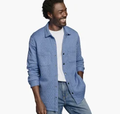 Quilted Snap-Front Knit