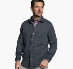 Quilted Snap-Front Knit