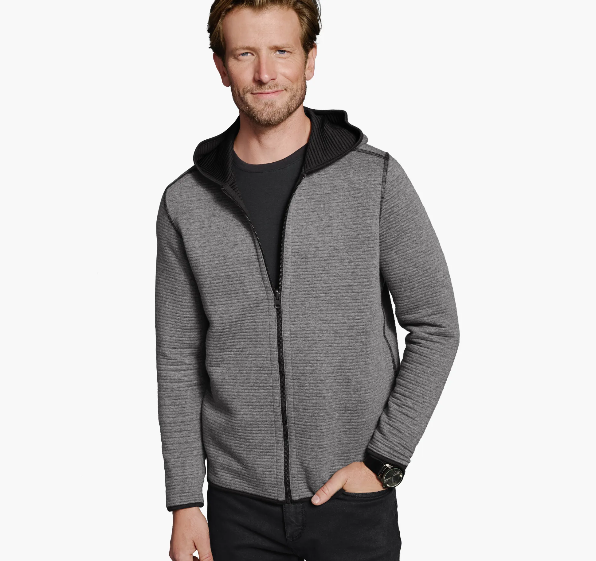 Reversible Channel Quilted Hoodie