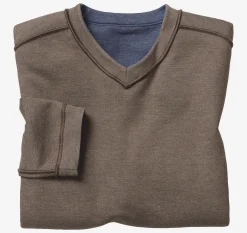 Reversible Long-Sleeve V-Neck