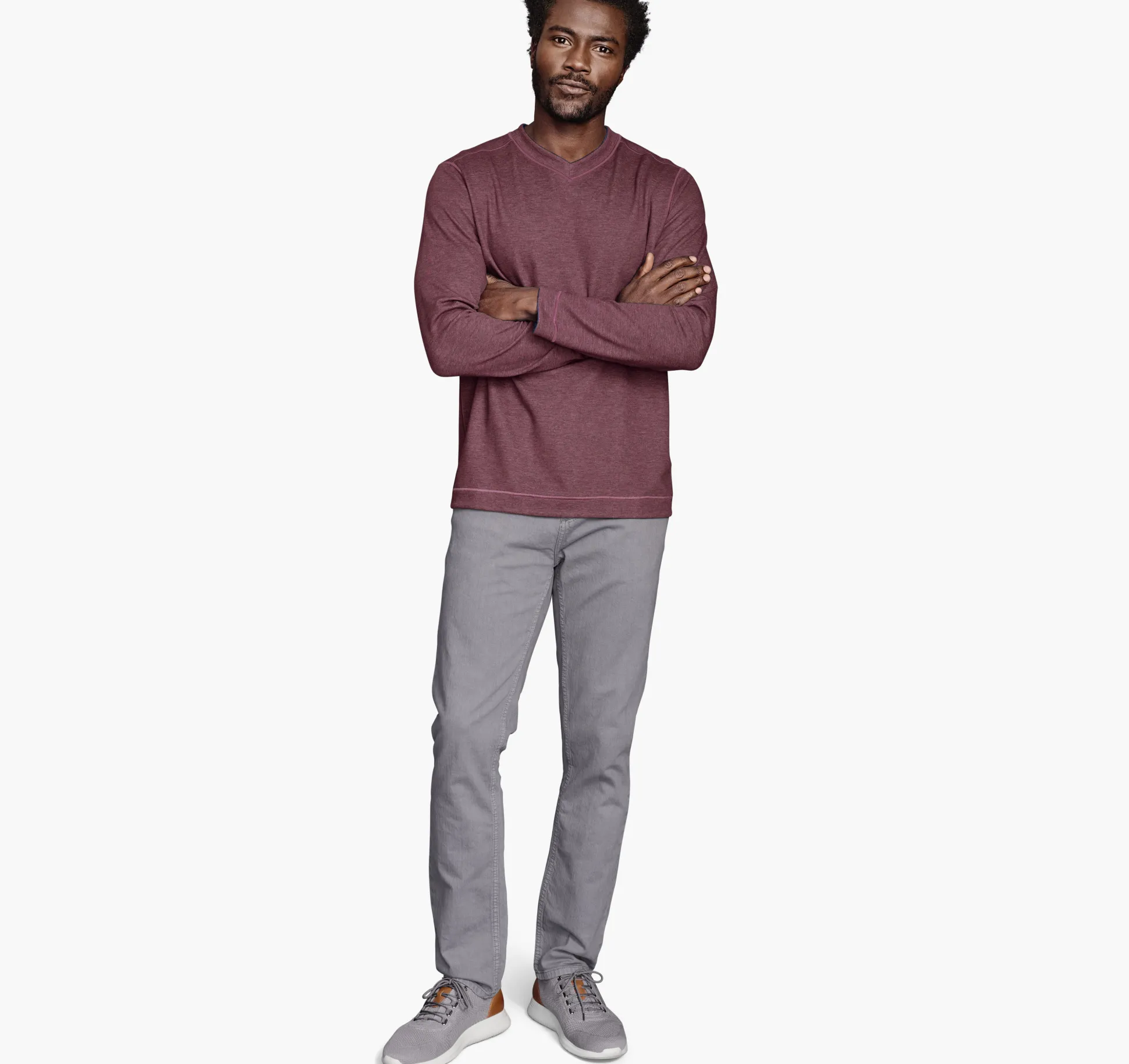 Reversible Long-Sleeve V-Neck