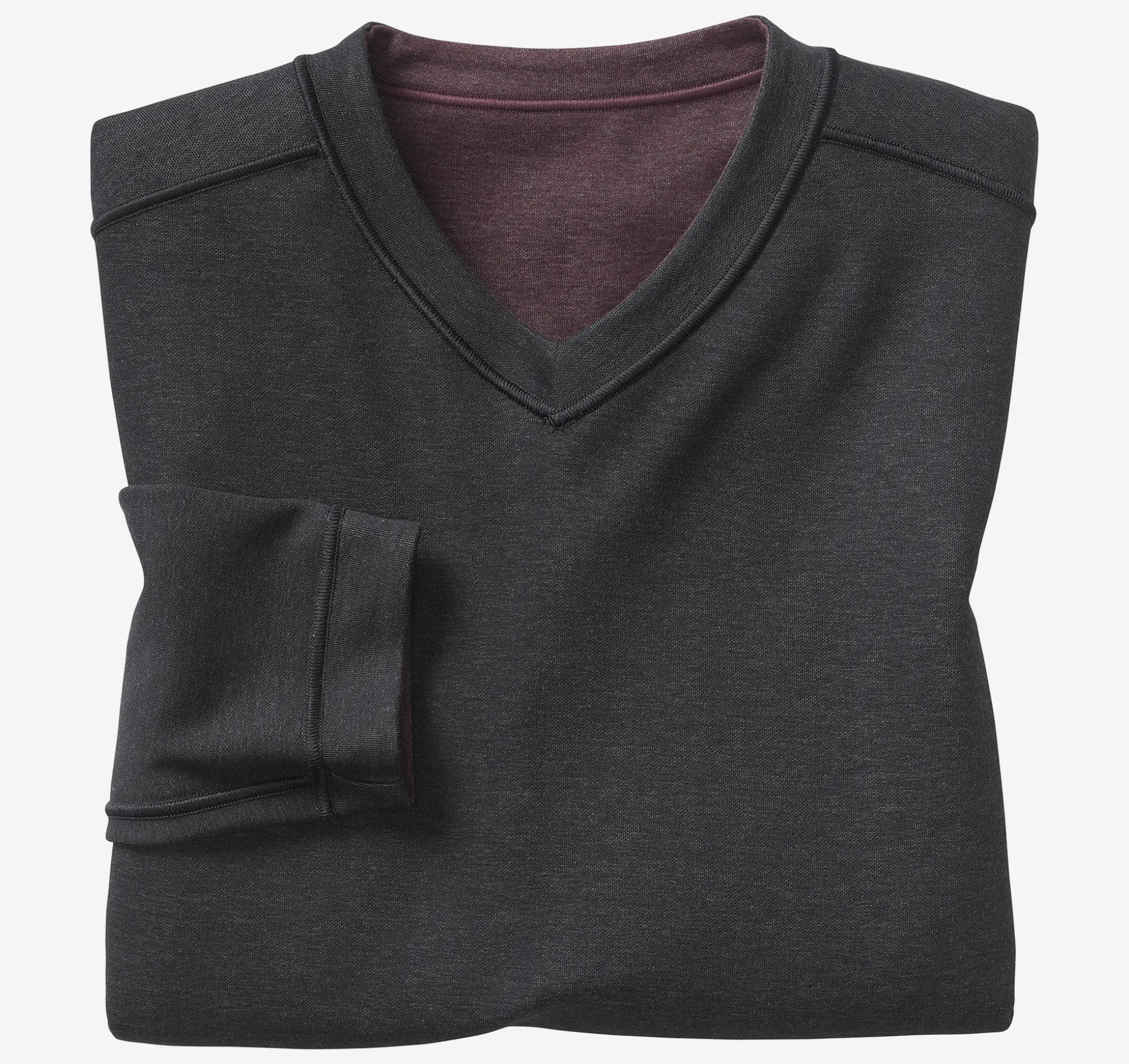 Reversible Long-Sleeve V-Neck