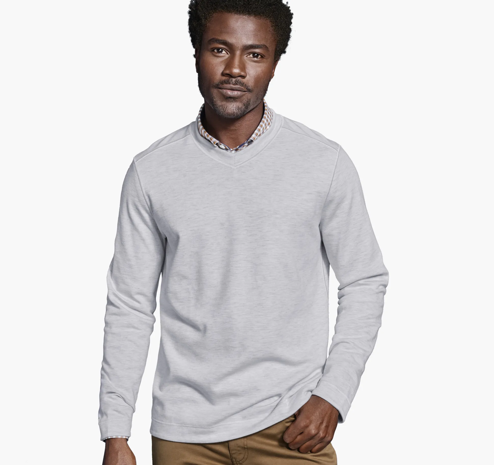 Reversible Long-Sleeve V-Neck