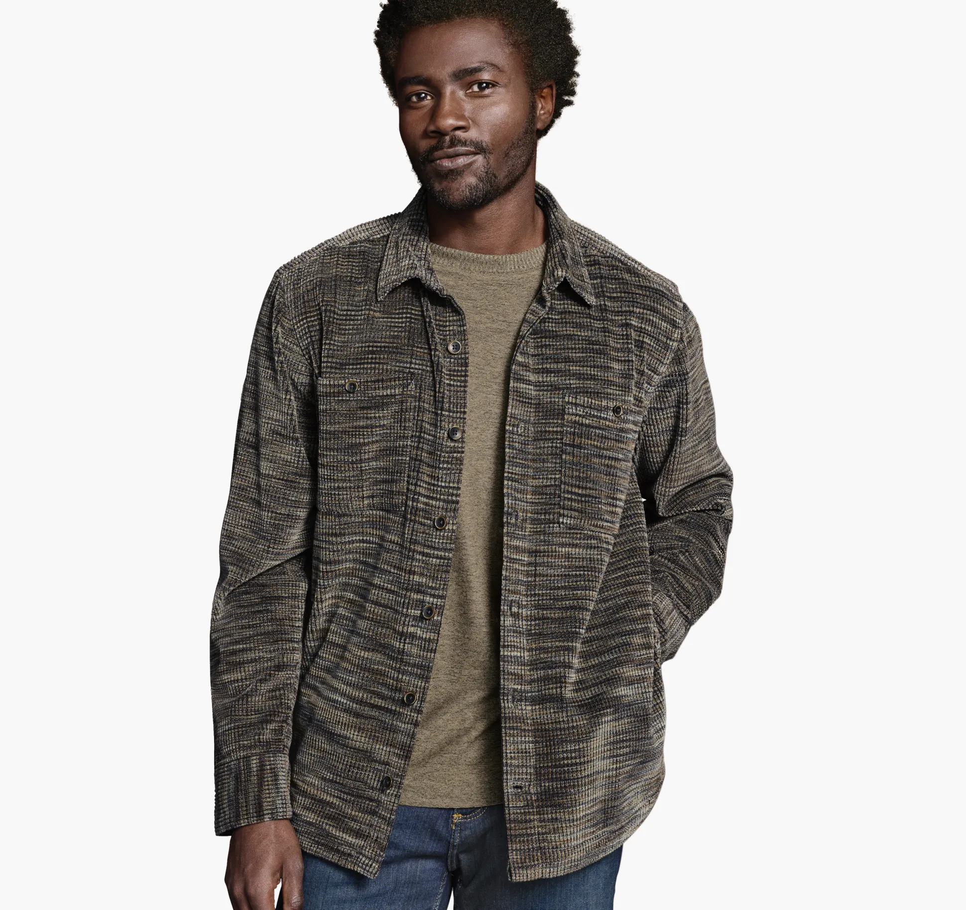 Striated Corduroy Shirt Jacket