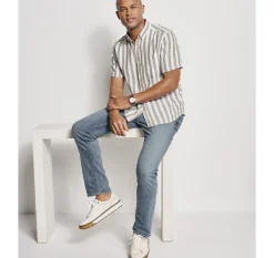 Stripe Linen-Blend Shirt