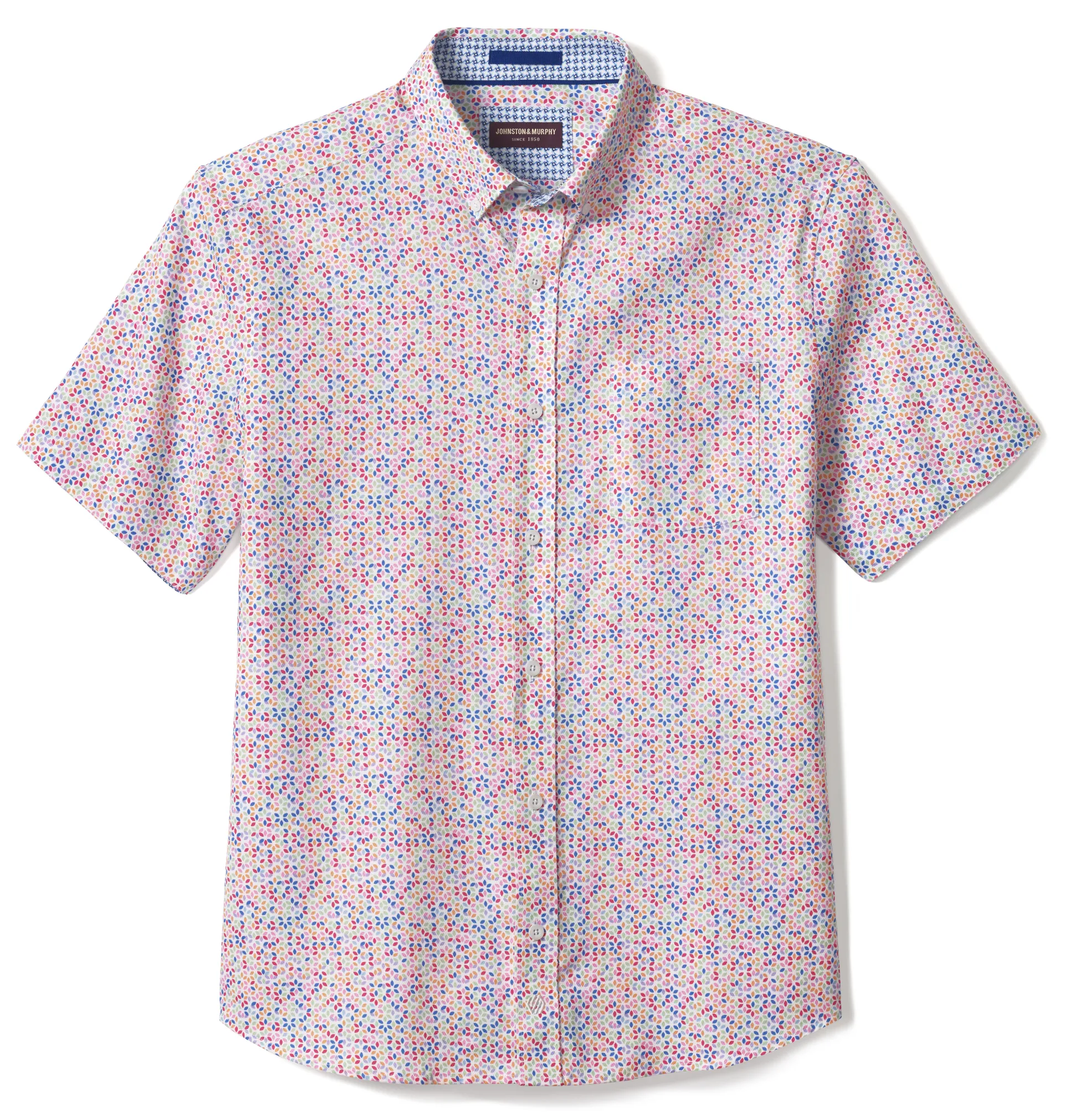 Textured Cotton Short-Sleeve Shirt