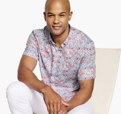 Textured Cotton Short-Sleeve Shirt