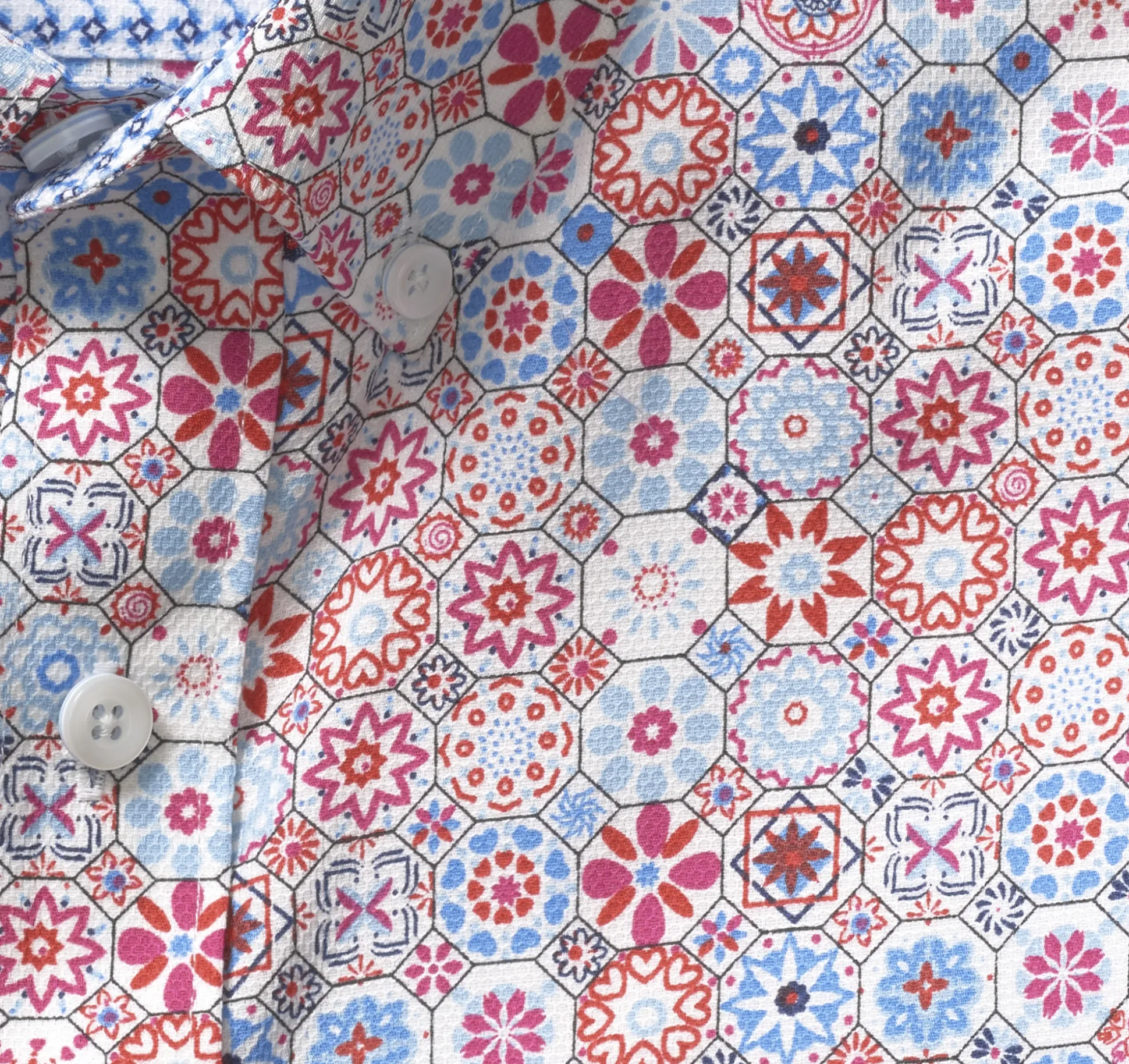 Textured Cotton Short-Sleeve Shirt