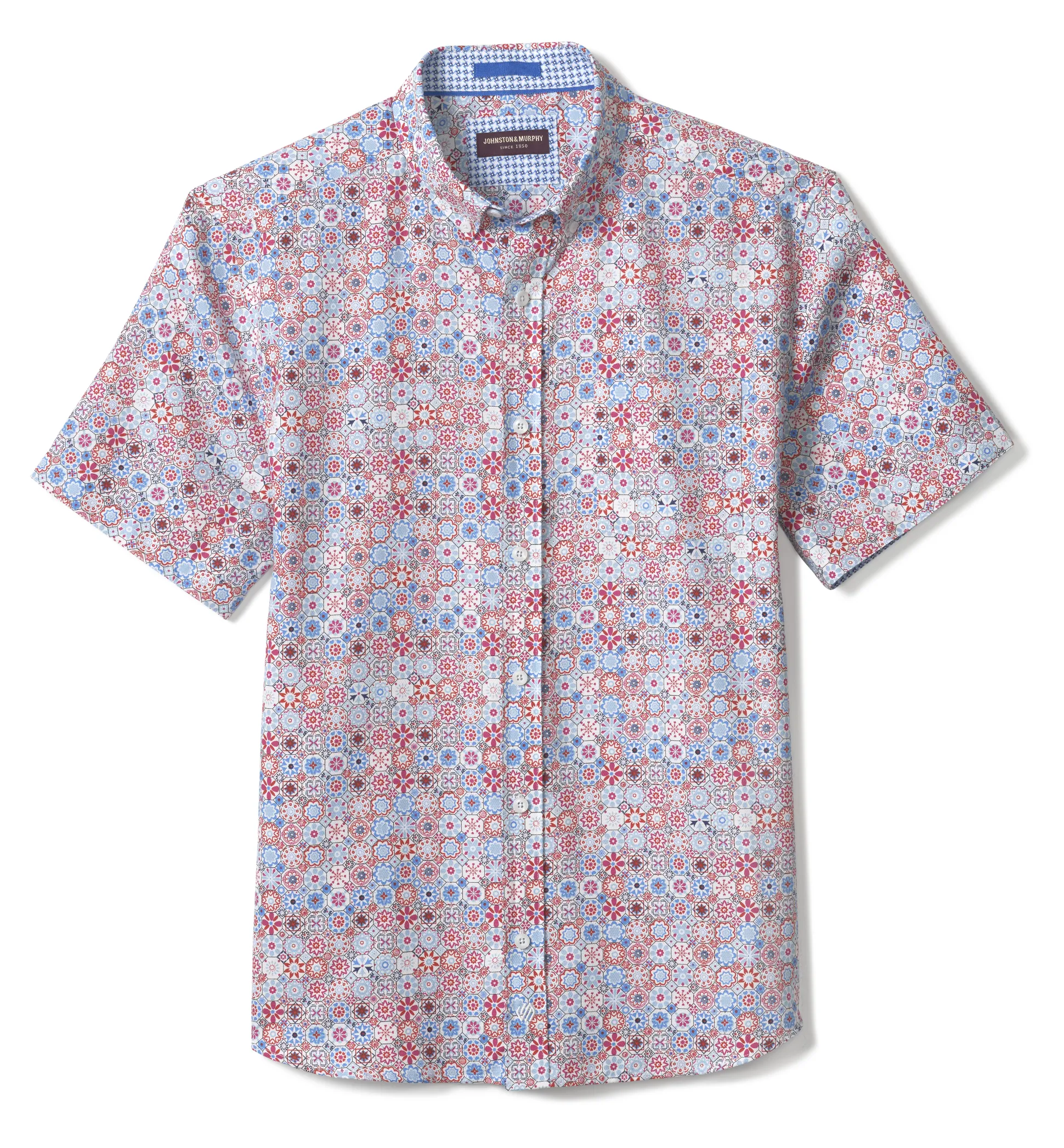 Textured Cotton Short-Sleeve Shirt