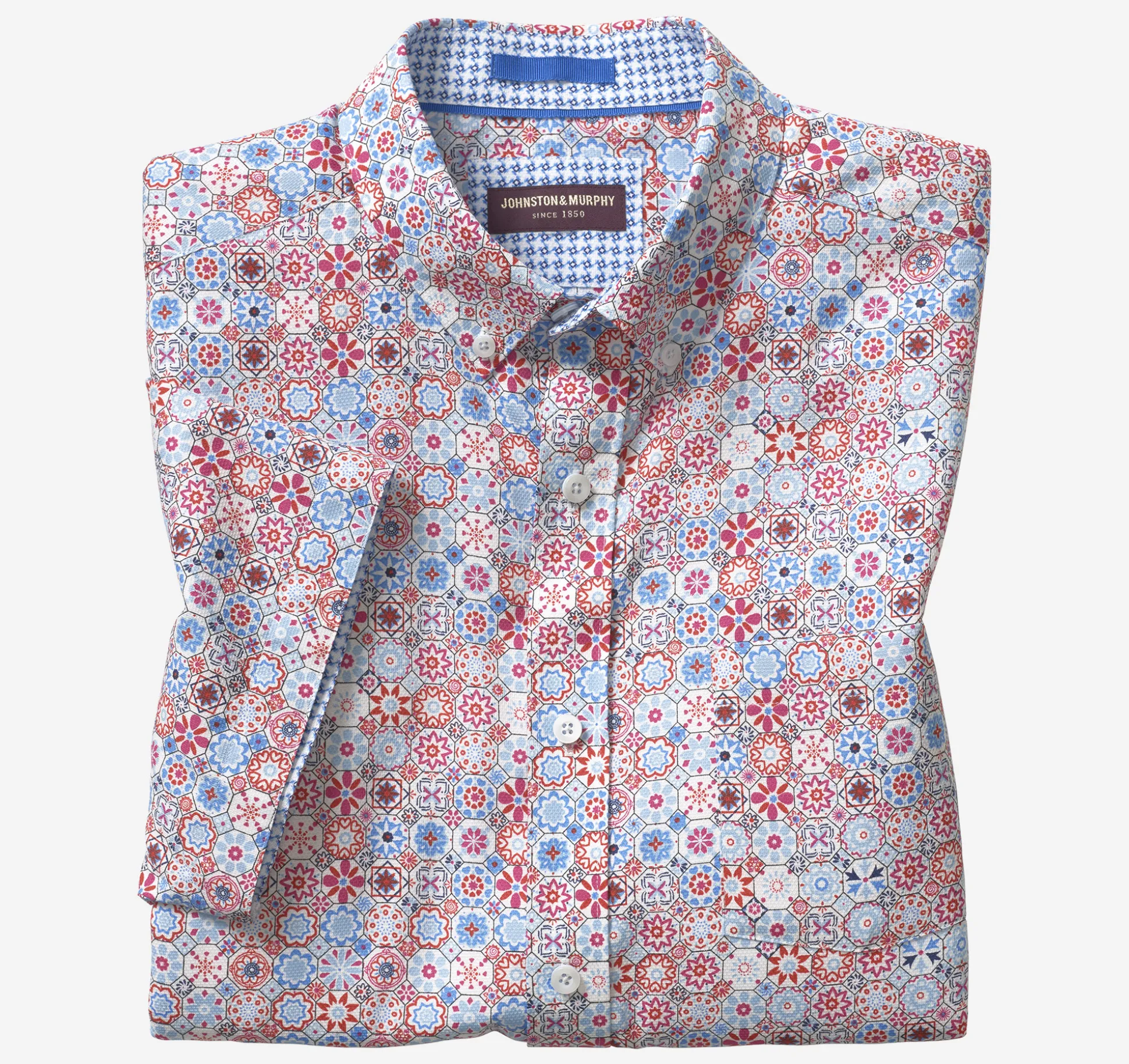 Textured Cotton Short-Sleeve Shirt