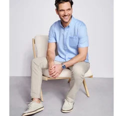 Textured Cotton Short-Sleeve Shirt