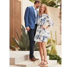 Tiered V-Neck Print Dress