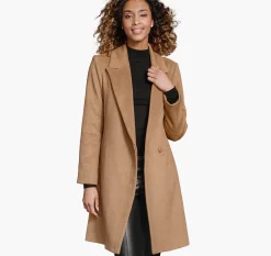 Wool-Blend Coat with Removable Knit Collar