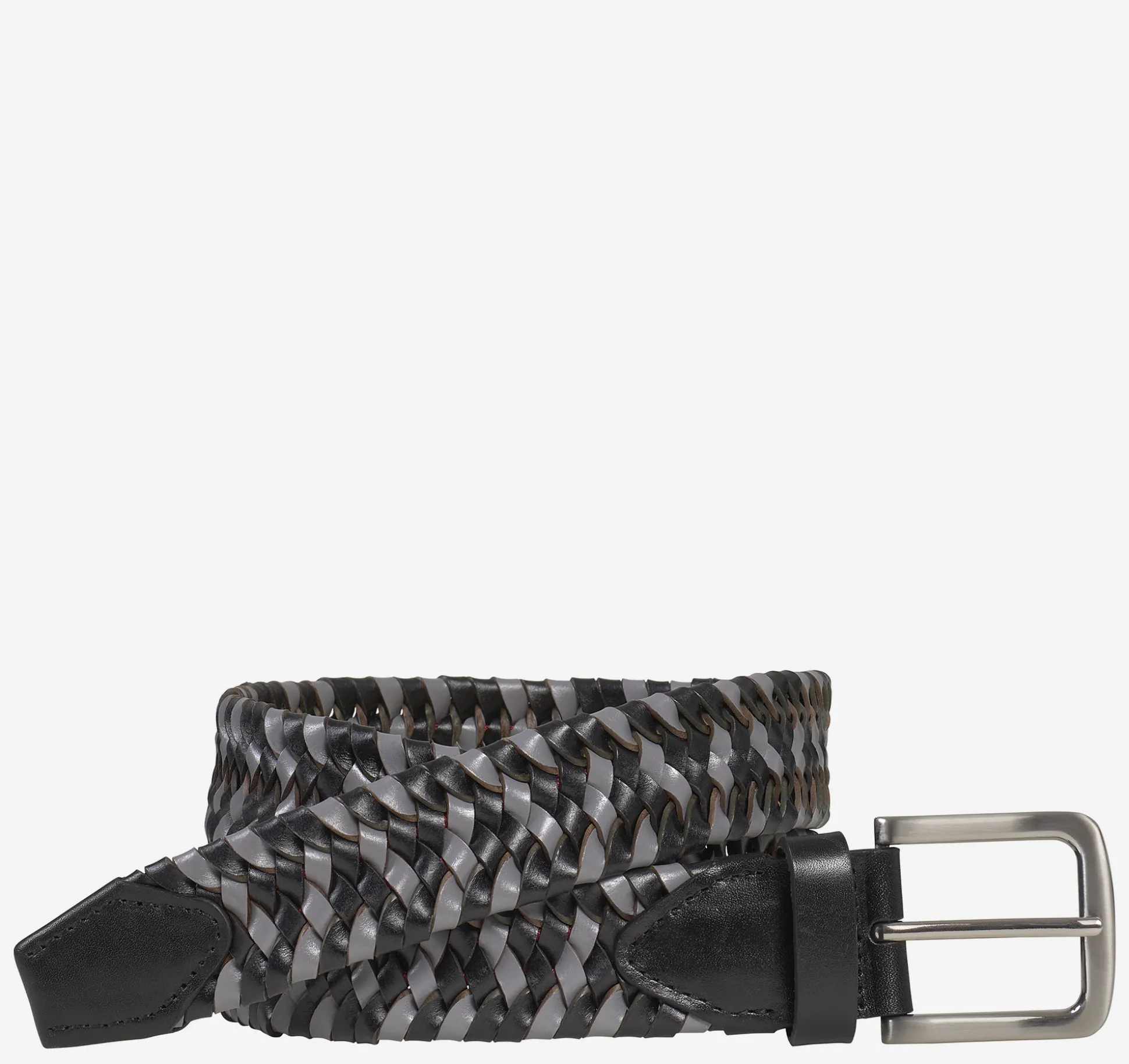 Woven Stretch-Leather Belt