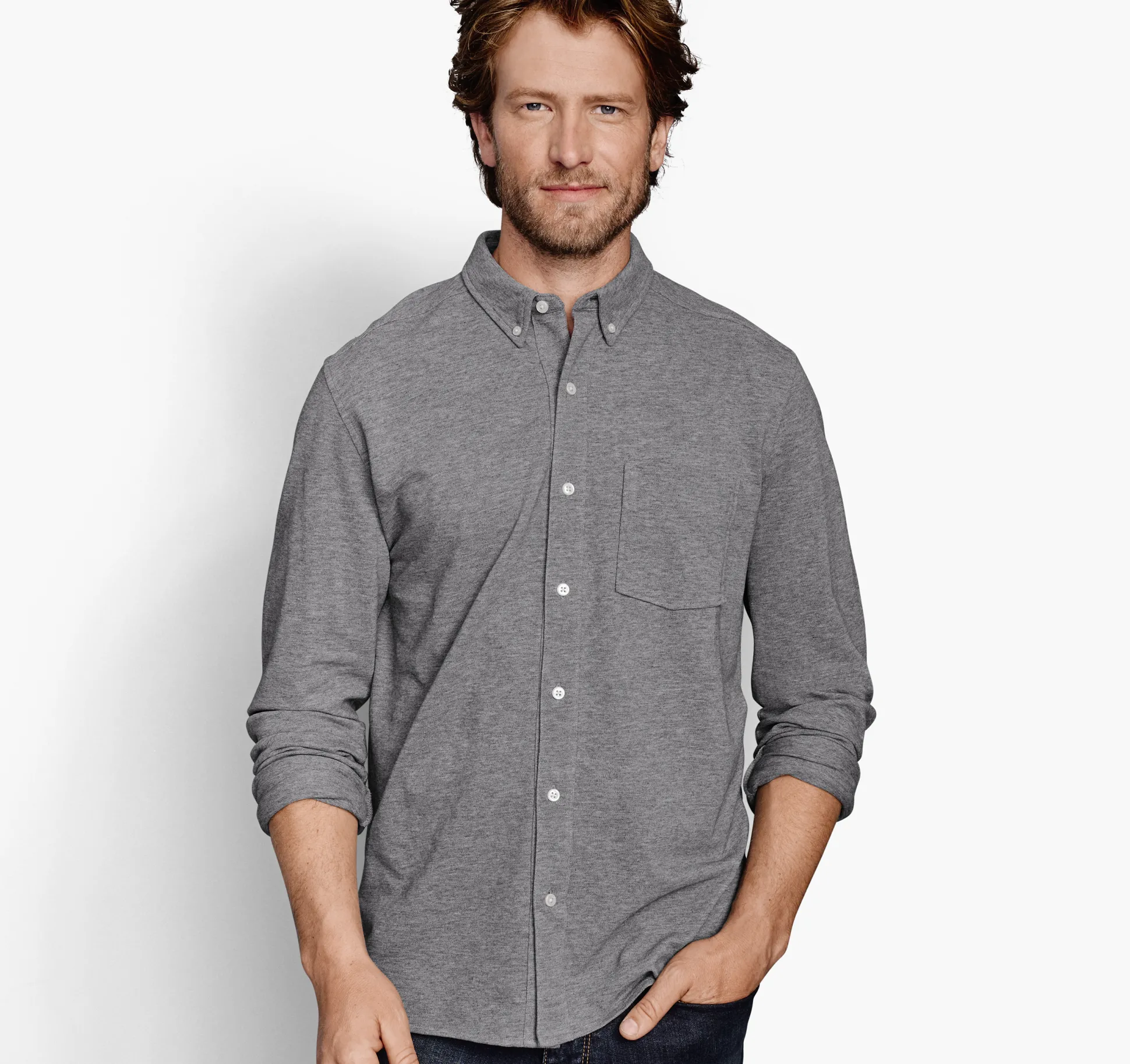 XC Flex® Birdseye Long-Sleeve Knit Shirt