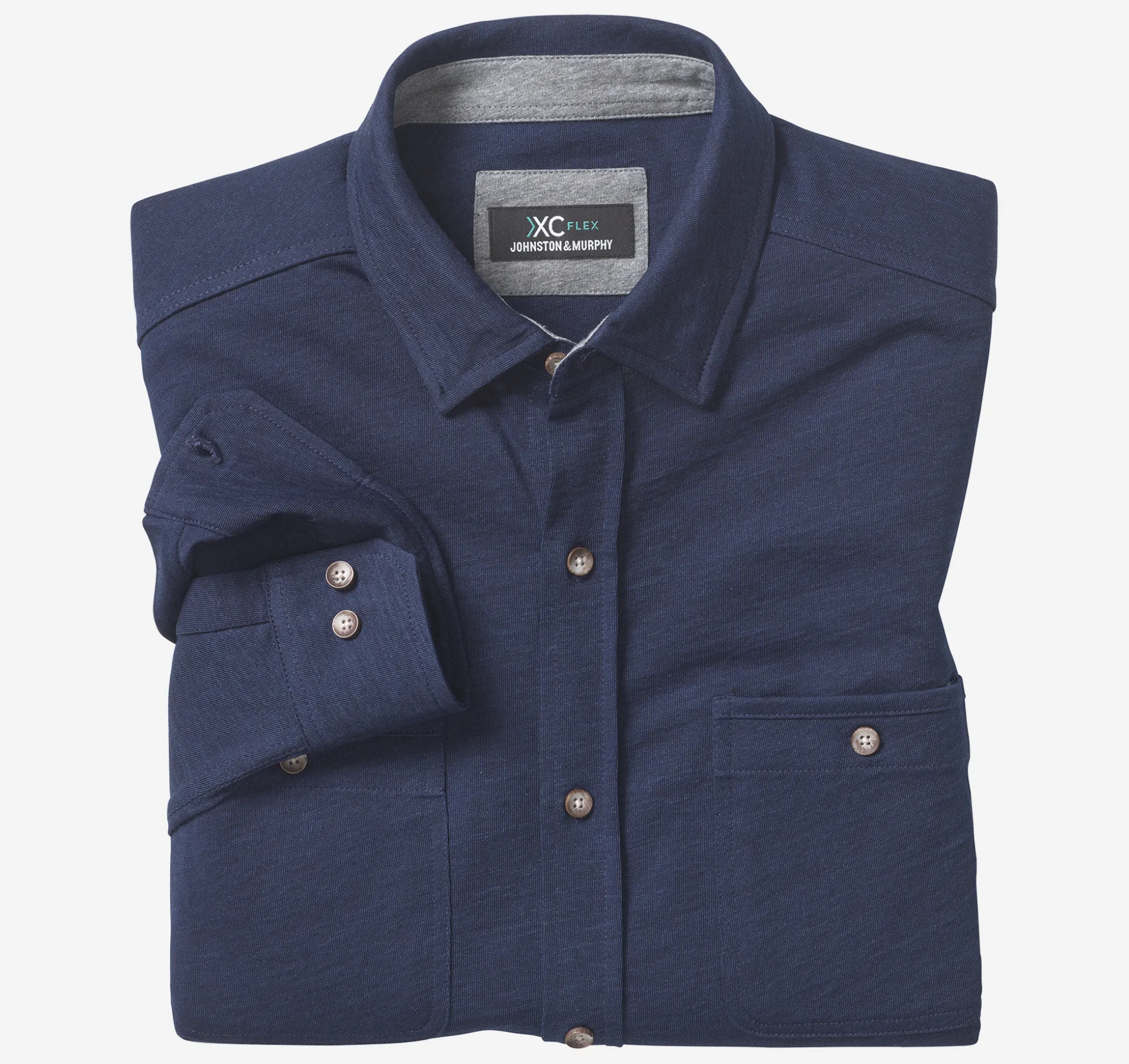 XC Flex® Stretch Indigo Long-Sleeve Shirt